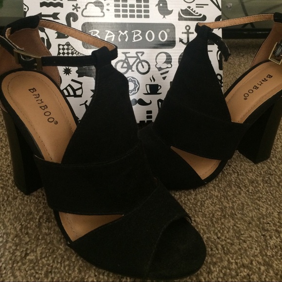 bamboo black heels